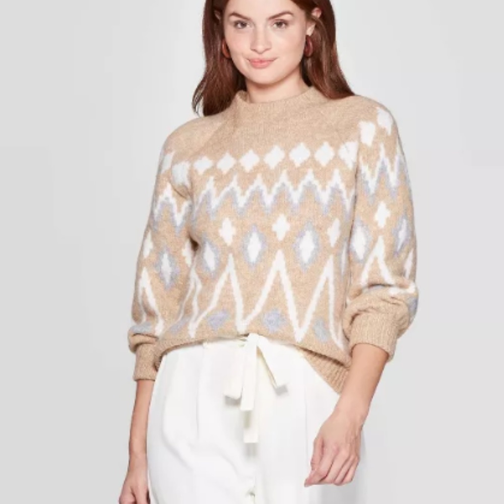 XS Women's Fair Isle print Crewneck Sweater